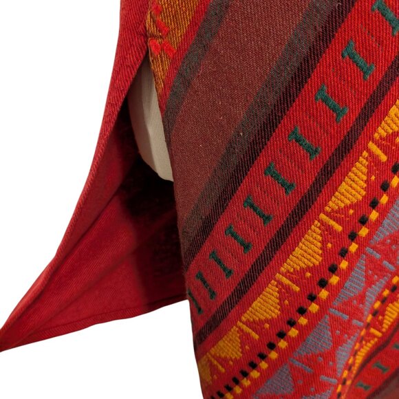 Westside Womens Sz M Red Aztec Geometric Embroidered Sleeveless Tunic Top Dress - Picture 7 of 11